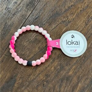 Lokai Pink & White Bracelet Size M